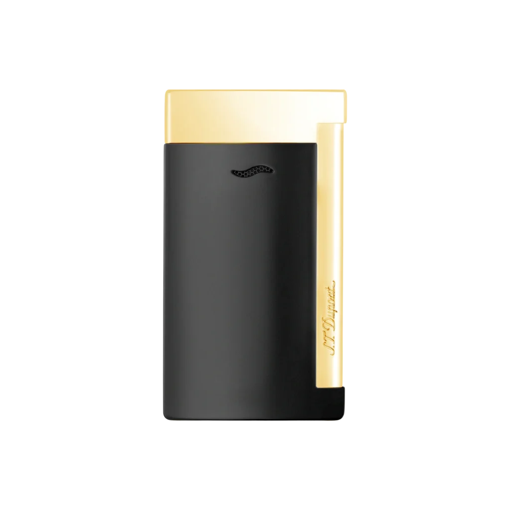 S.T.Dupont Slim 7 Black Lacquer & Gold Trim Lighter