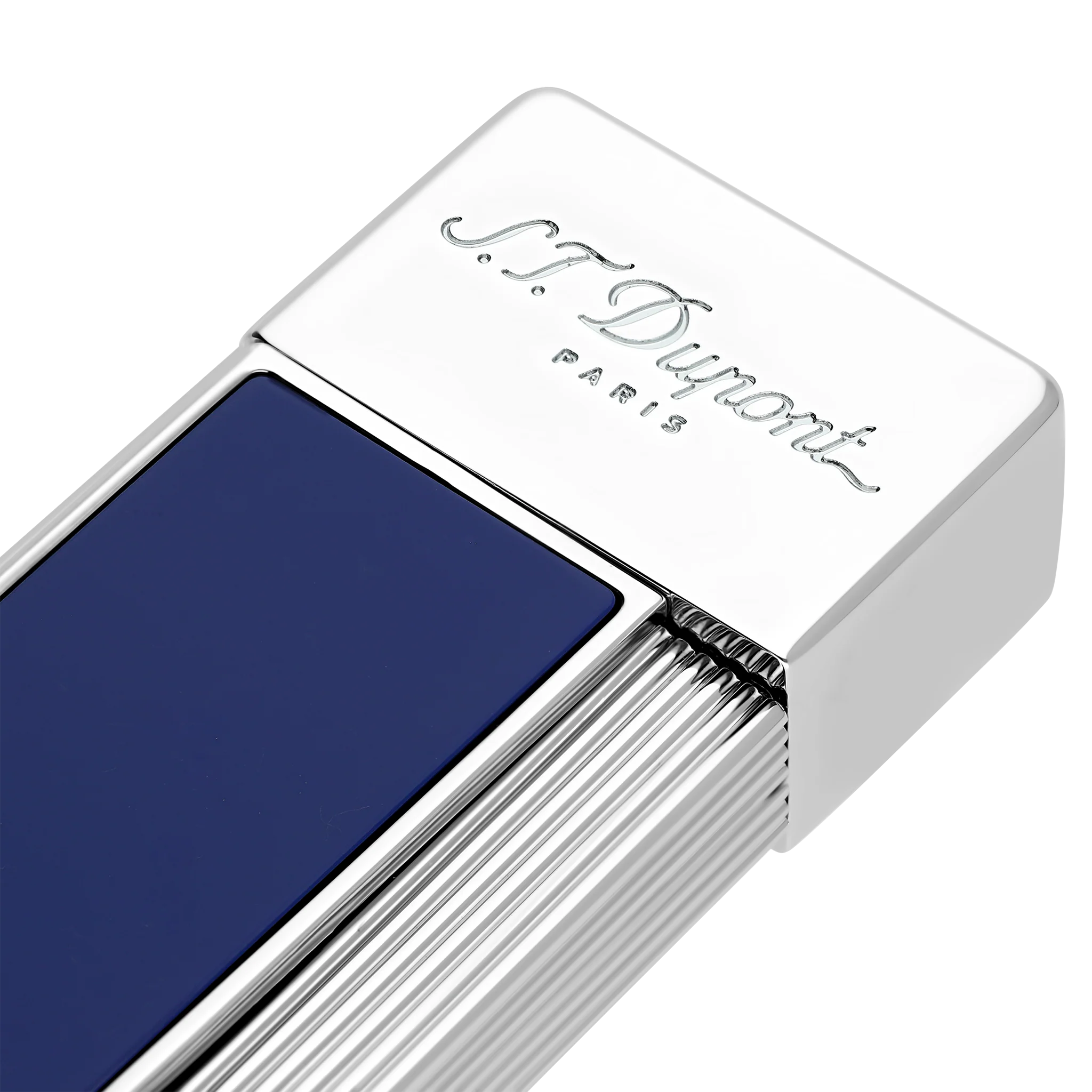 S.T. Dupont Twiggy Blue & Chrome Lighter - Image 2