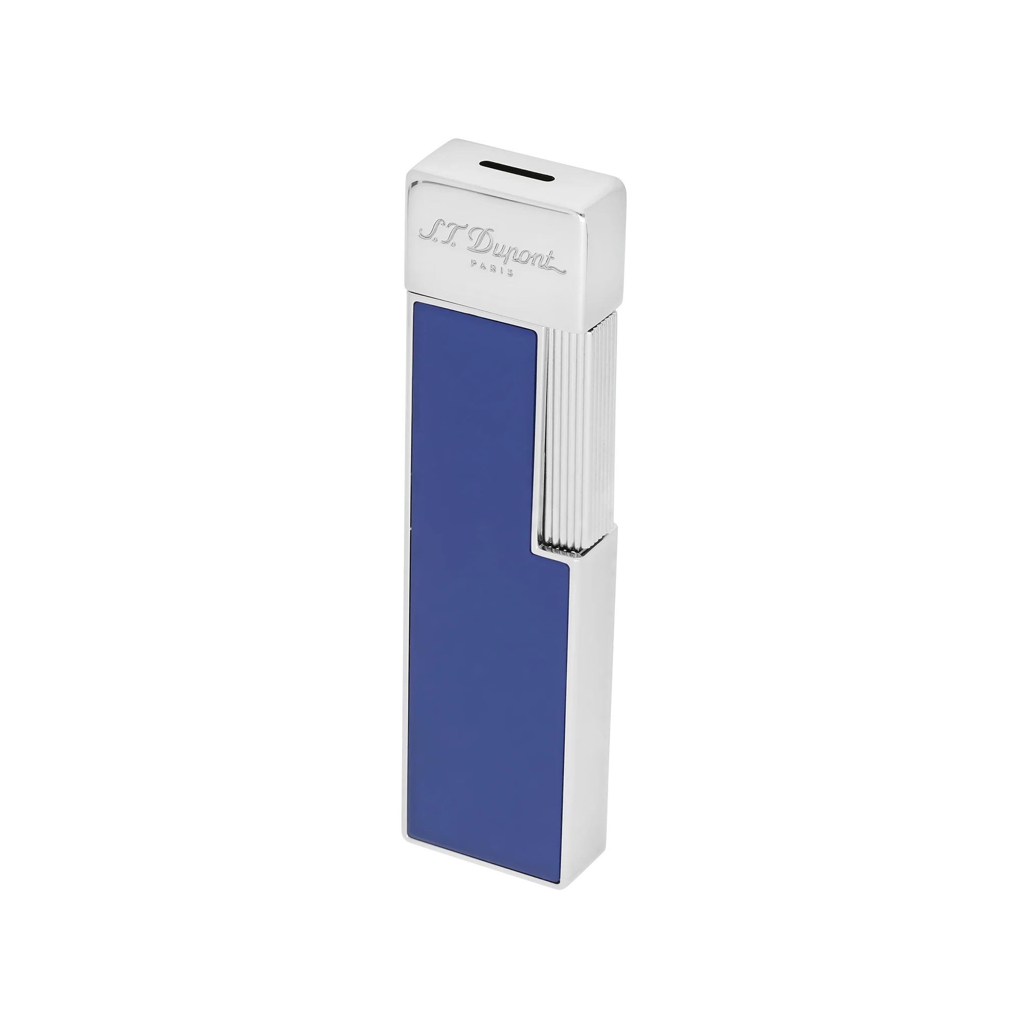 S.T. Dupont Twiggy Blue & Chrome Lighter - Image 3