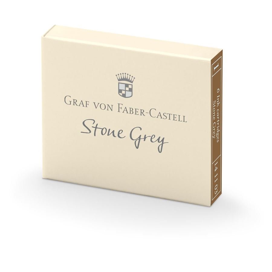 Graf Von Faber Castell Ink Cartridges 6 Ink Cartridges Stone Grey