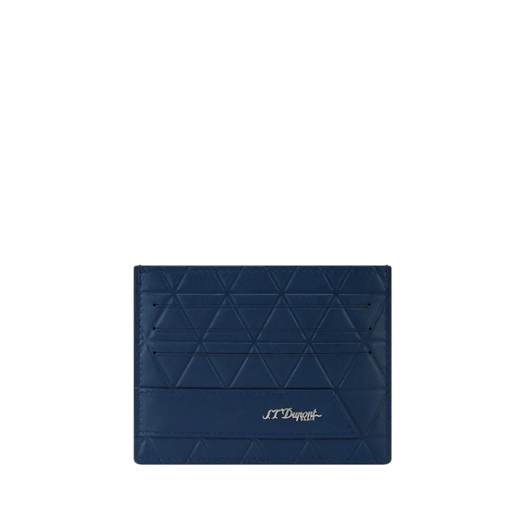S.T.Dupont Firehead Blue Leather Card Holder
