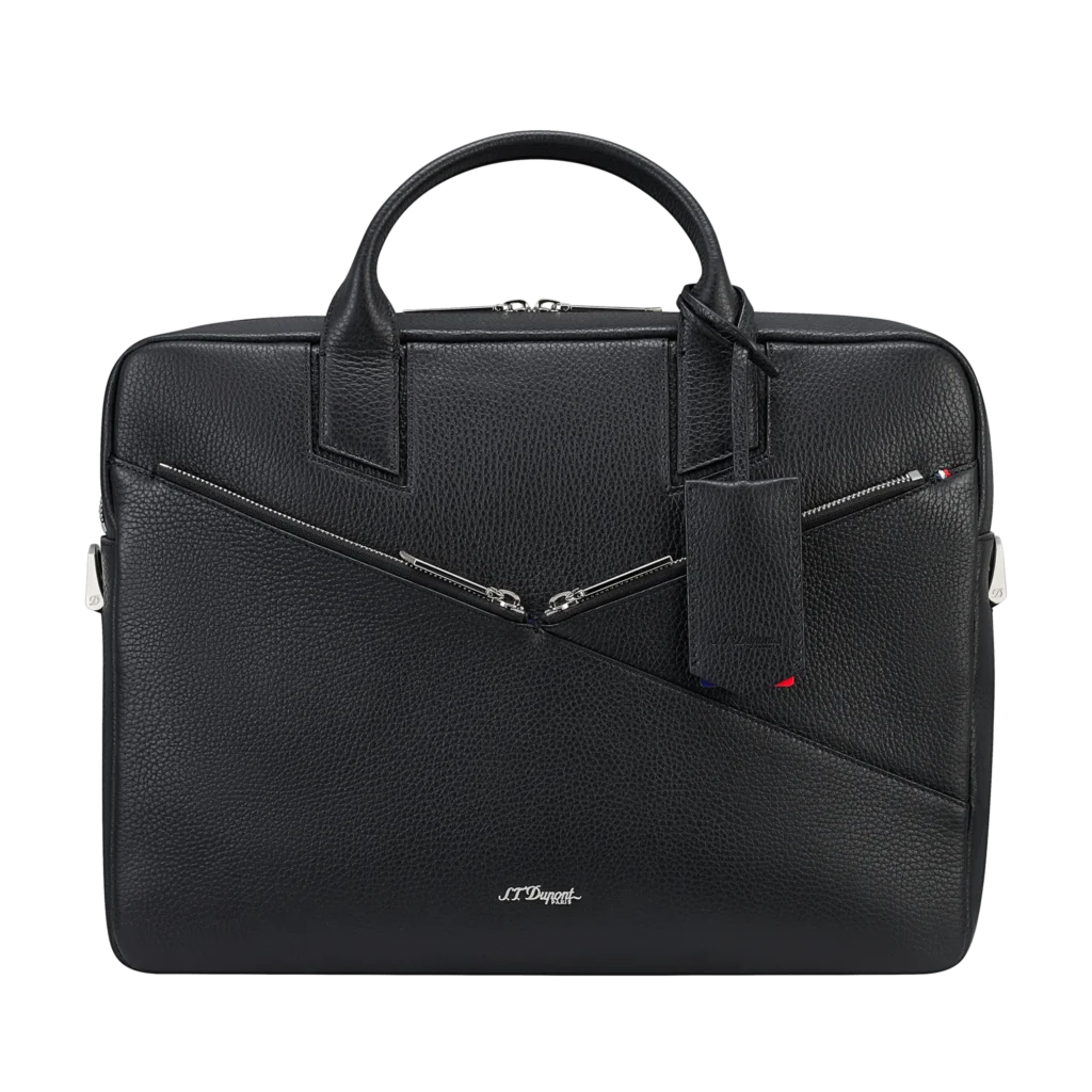 S.T. Dupont Neo Capsule Black Leather Laptop Bag