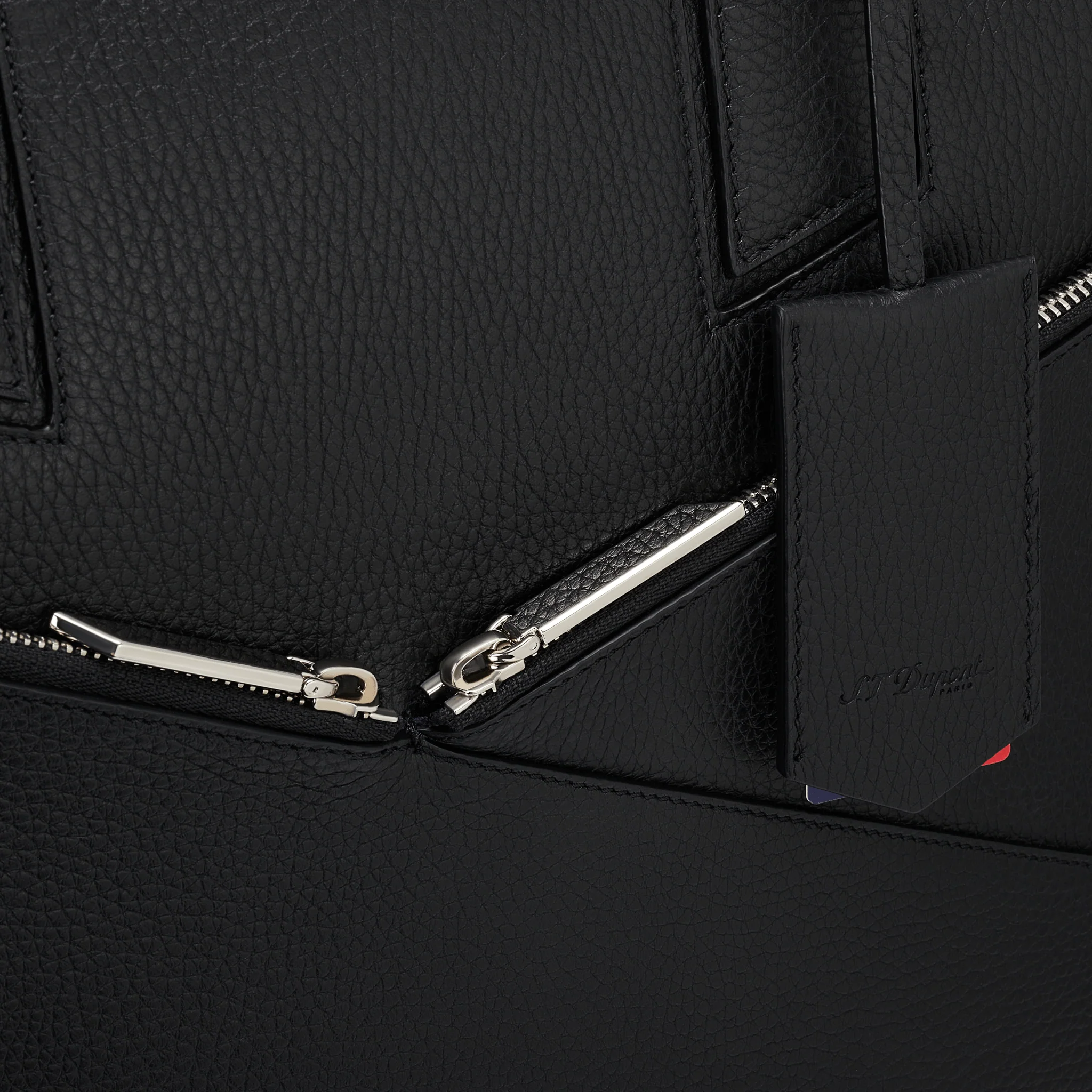 S.T. Dupont Neo Capsule Black Leather Laptop Bag - Image 3