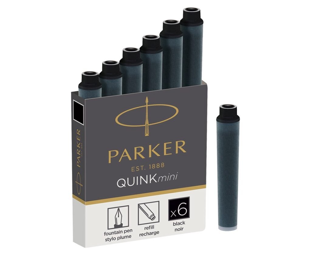 Parker Quink Mini Ink Cartridges x 6 Black