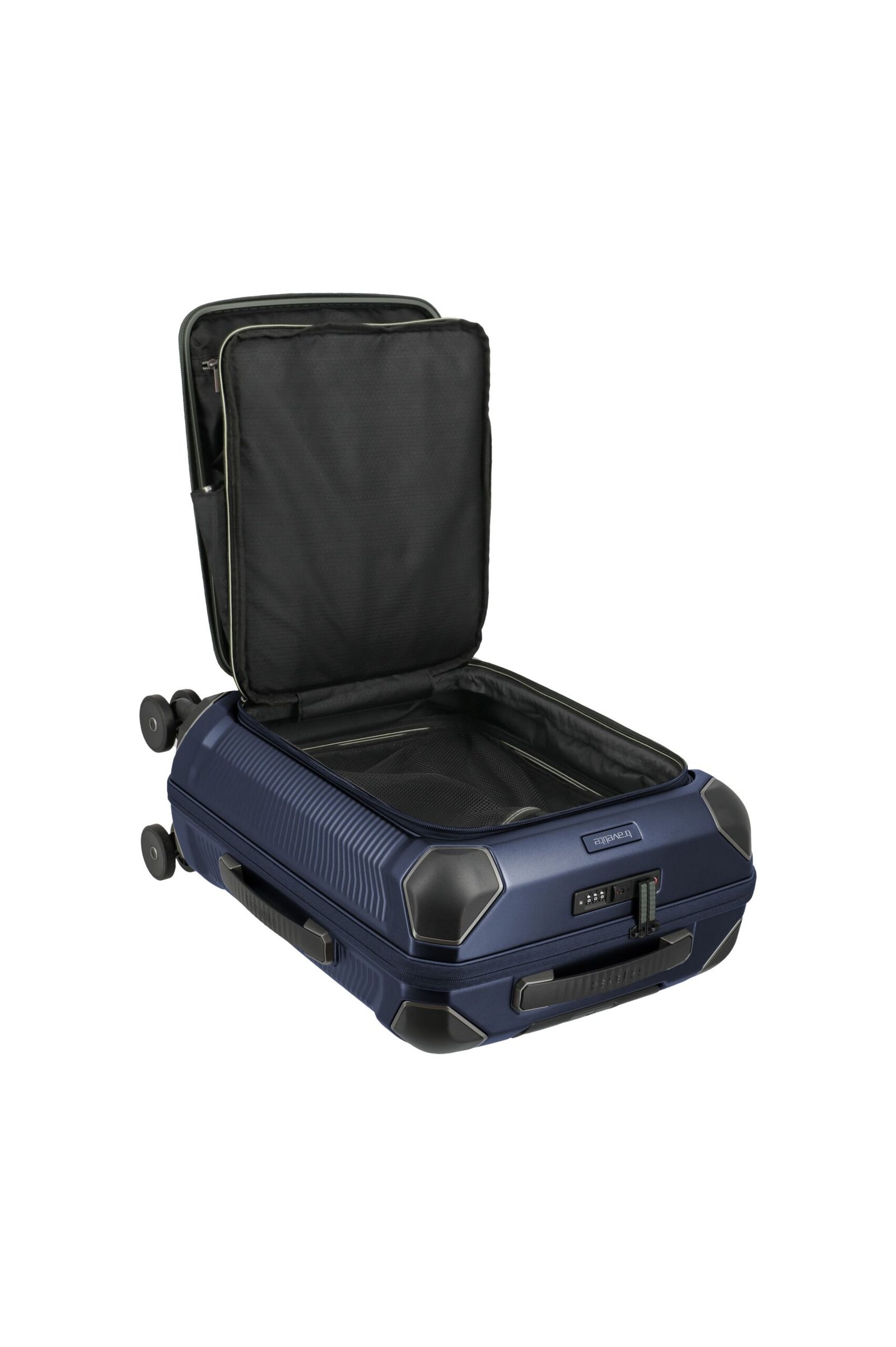 Travelite Millennium Navy Small Suitcase w/ Front Pocket - Image 10