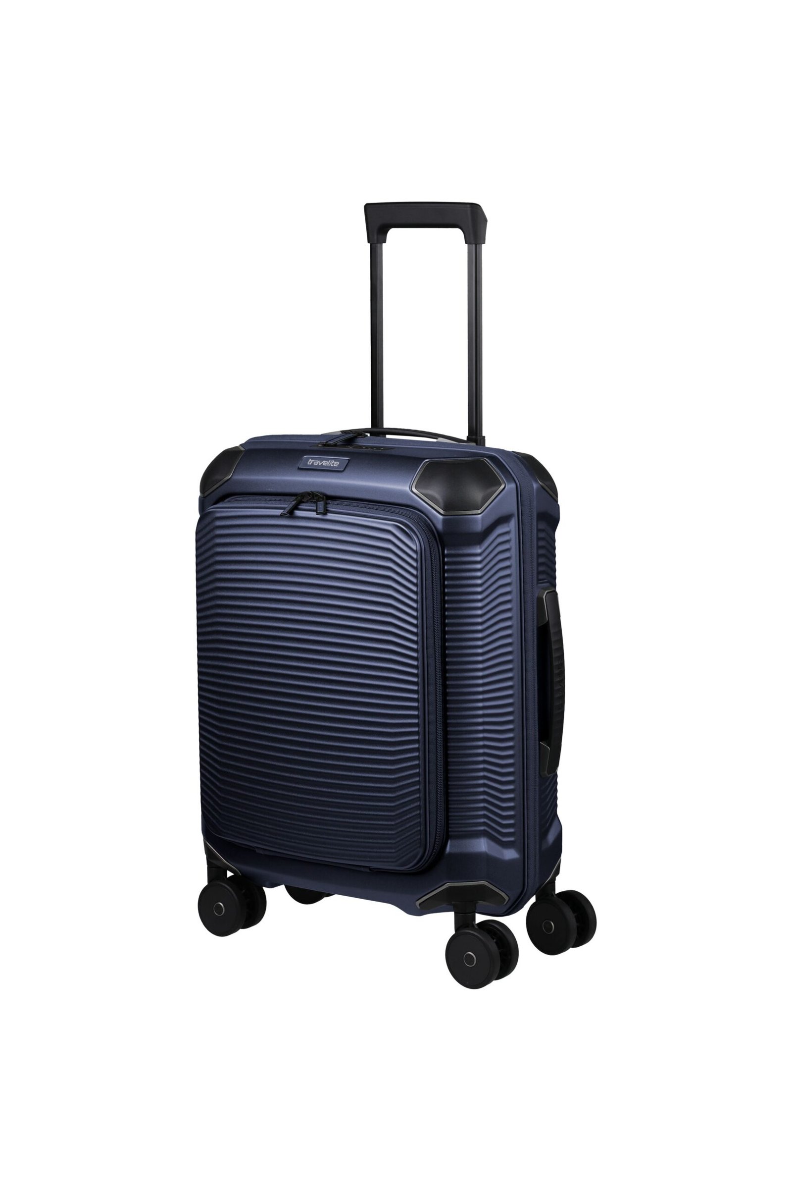 Travelite Millennium Navy Small Suitcase w/ Front Pocket - Image 3