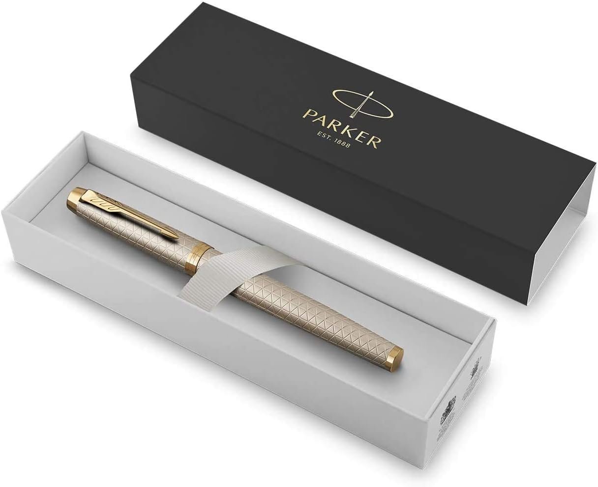 Parker Premium Warm Grey Gold Trim Fountain Pen - Image 2