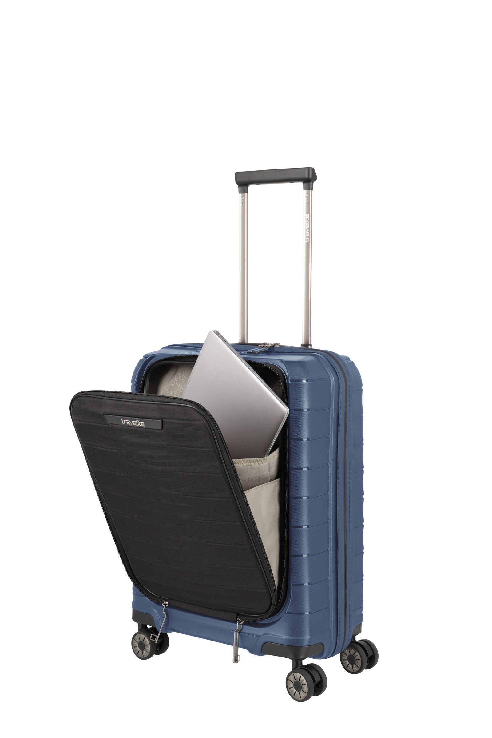 Travelite Mooby Navy Small Suitcase w/Front Pocket - Image 5