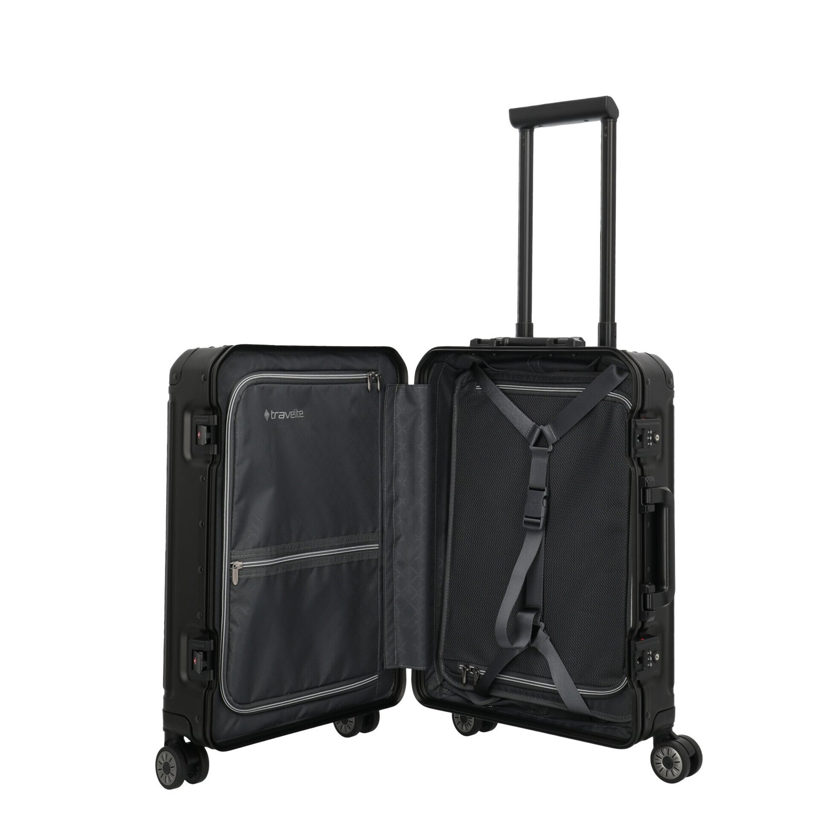 Travelite Next Aluminium Small Black Trolley - Image 5