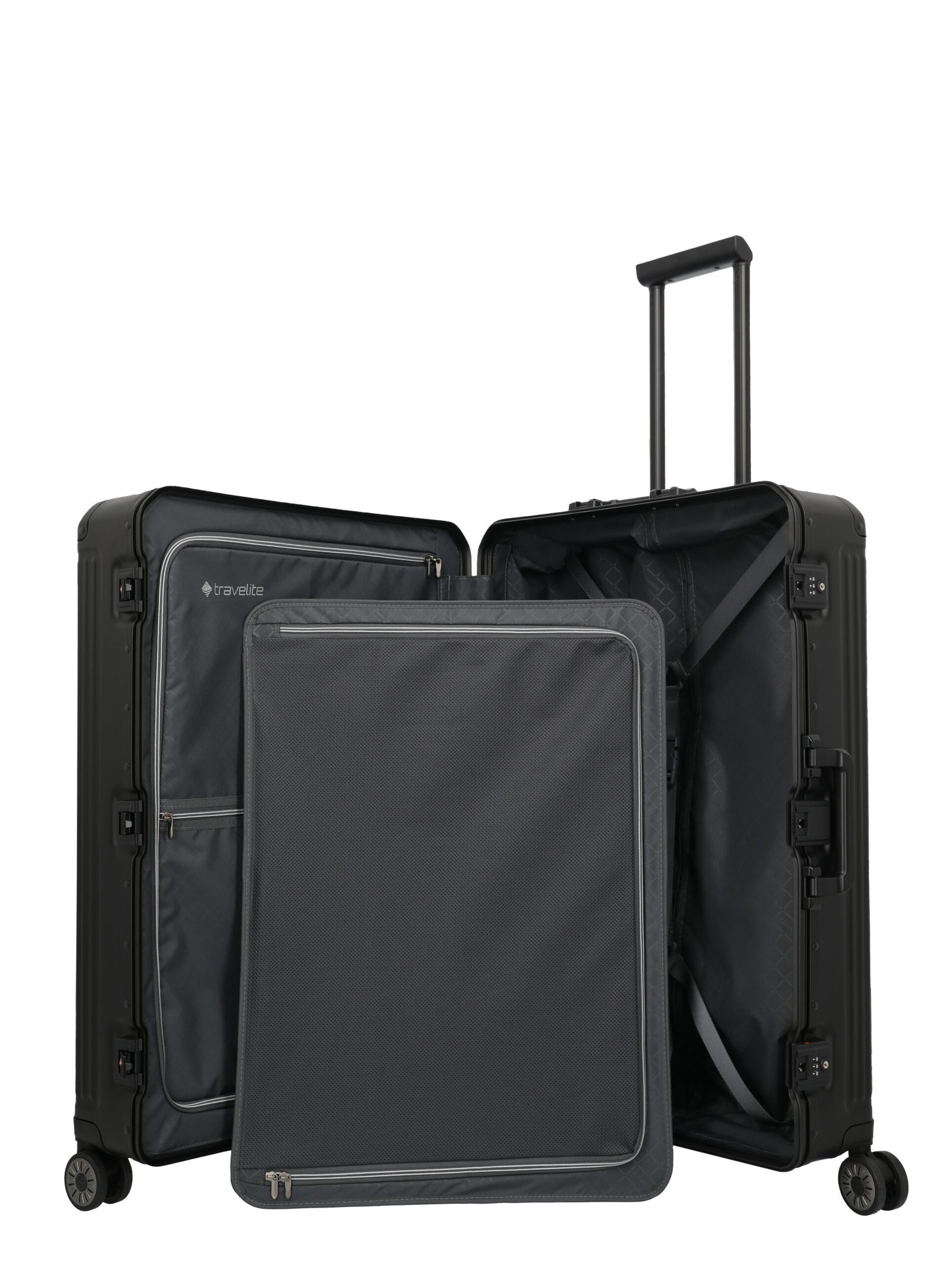 Travelite Next Aluminium Black Large Suitcase - Image 5
