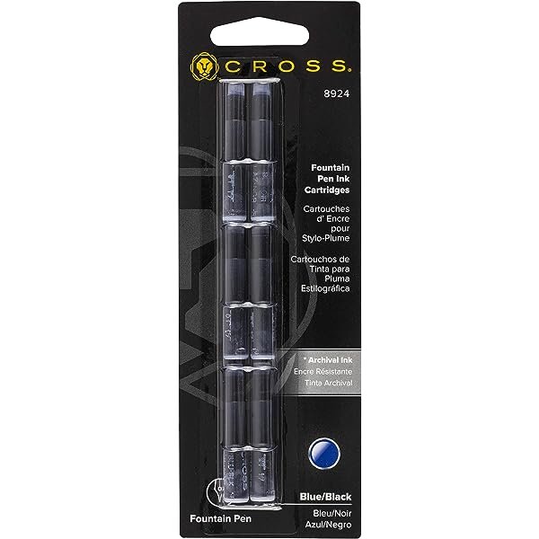 Cross 6 Ink Cartridges Blue Black