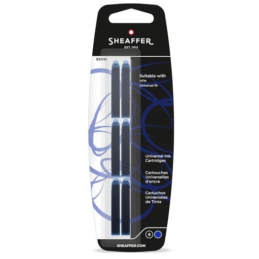 Sheaffer VFM/Universal Blue 6 Pack Ink Cartridges