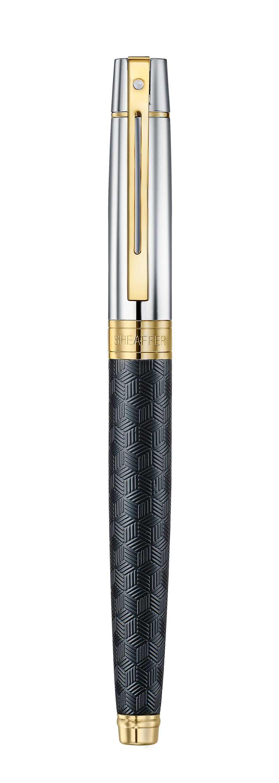 Sheaffer 300 Patterned Barrel Chrome Cap Rollerball Pen - Image 2