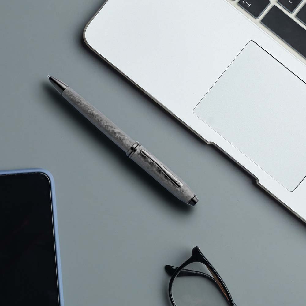Cross Townsend Polished Slate Grey Diamond Pattern Ballpoint Pen - Image 4