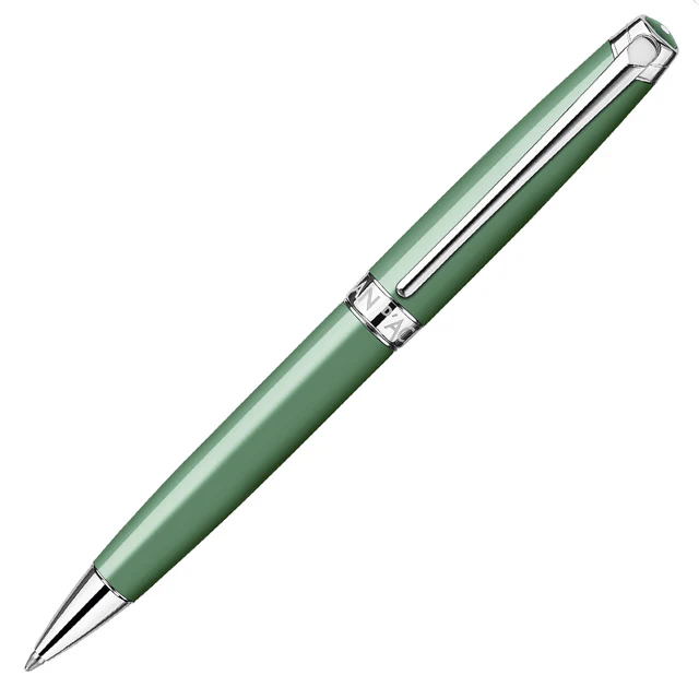 Caran d’Ache Leman Slim Vert de Gris silver plated/rhodium coated Ballpoint Pen