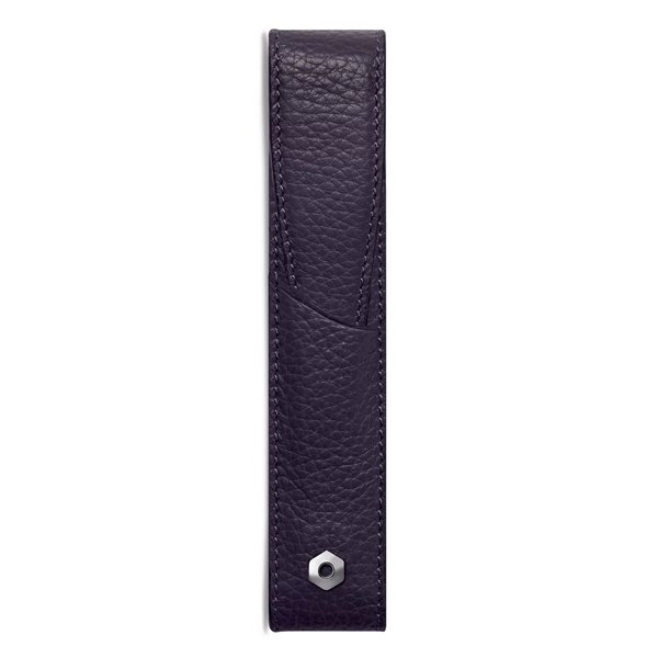 Caran d’Ache Léman Blue 1 Pen Grained Calfskin Leather Pen Holder