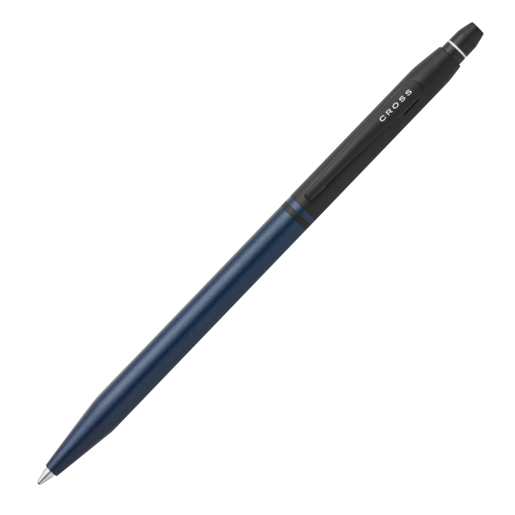 Cross Click Tuxedo Satin Metallic Blue with Black Trim Ballpoint Pen