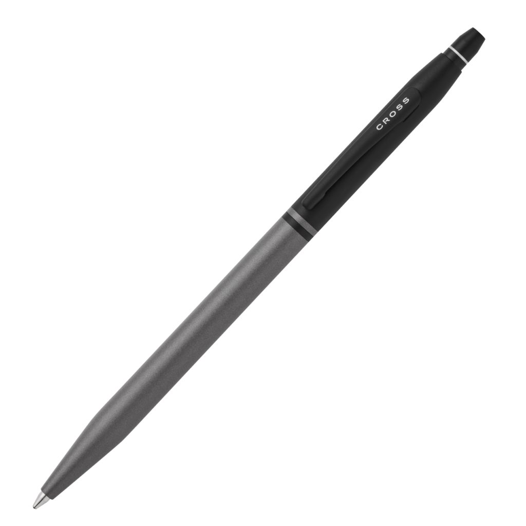 Cross Click Tuxedo Satin Metallic Grey with Black Trim Ballpoint Pen