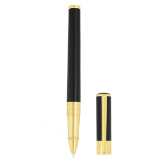 S.T.Dupont Initial Black / Golden Rollerball Pen