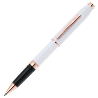 Cross Foundry Pearl White Lacquer with Rose Gold Trim Rollerball Pen