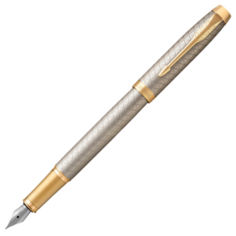 Parker Premium Warm Grey Gold Trim Fountain Pen