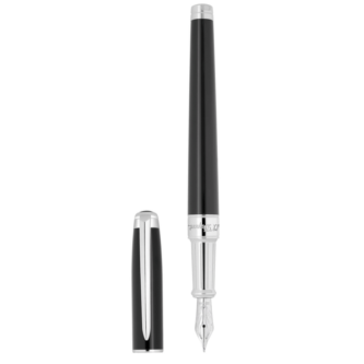 S.T Dupont Line D Eternity M  Black/Silver Fountain Pen