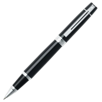 Sheaffer 300 Glossy Black Chrome Trim Rollerball Pen