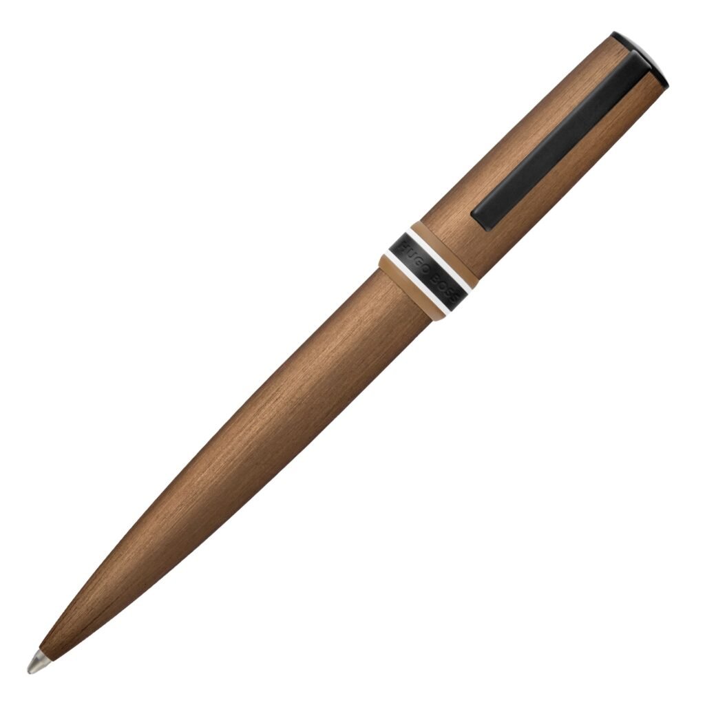 Hugo Boss Arche Brushed Ring Camel Ballpoint Pen