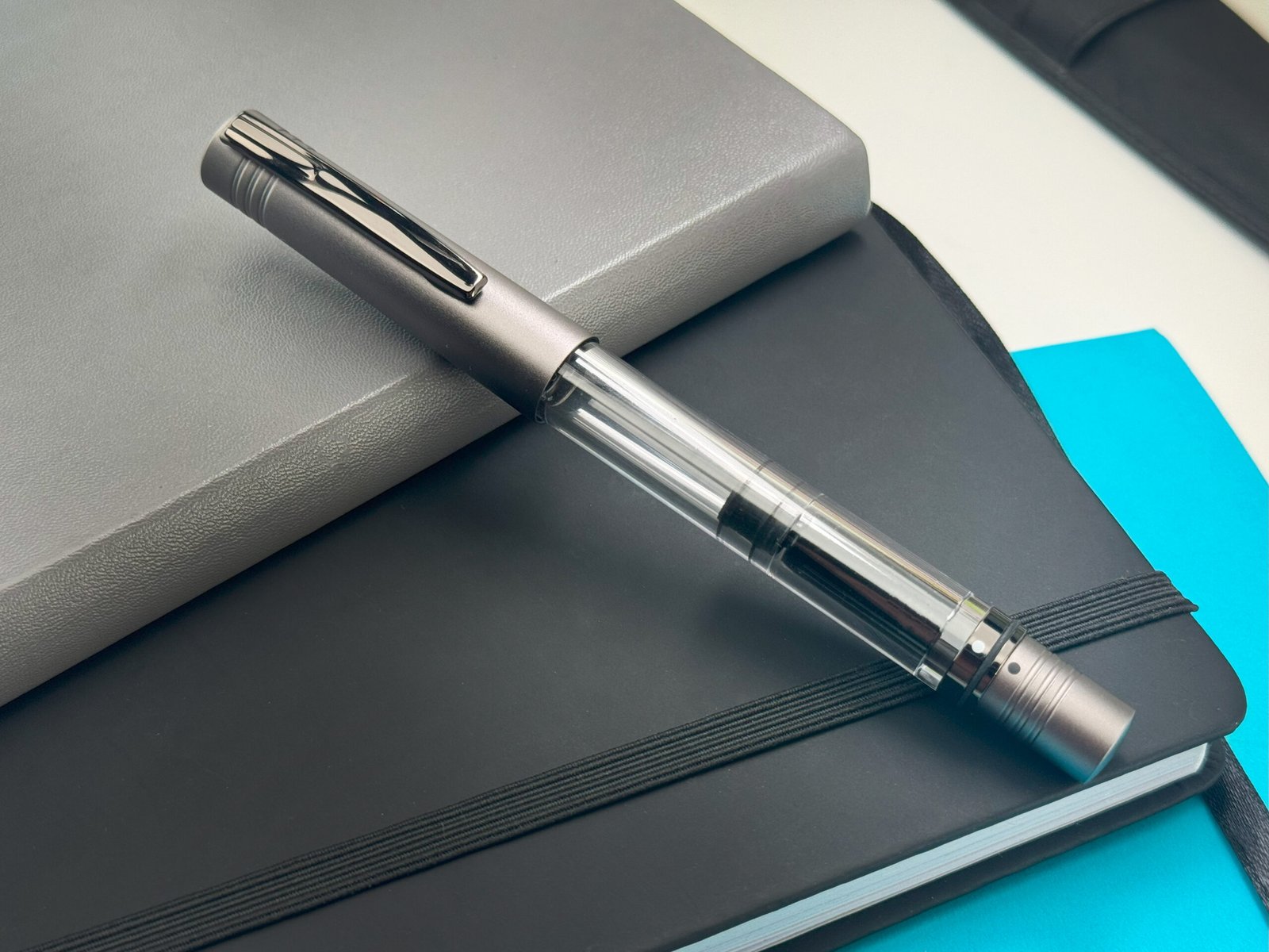 Monteverde MP1 piston filling system Coal Grey M Fountain Pen - Image 2