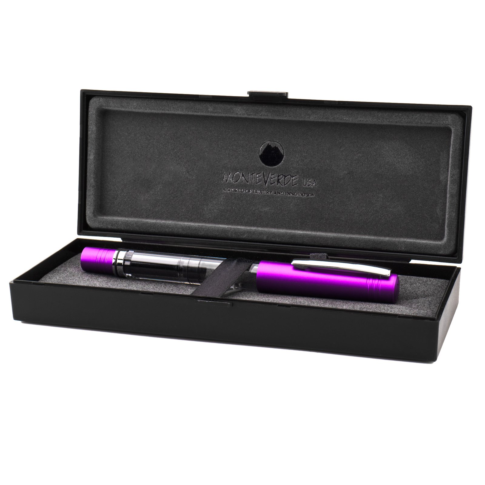 Monteverde MP1 piston filling system Purple Frost M Fountain Pen - Image 6
