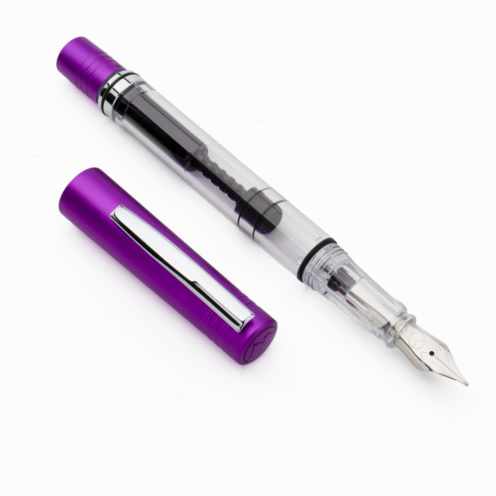 Monteverde MP1 piston filling system Purple Frost M Fountain Pen - Image 2