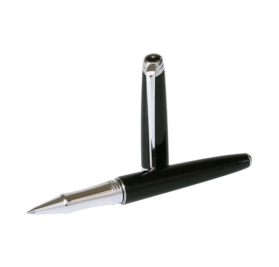 Caran D’ache Leman Ebony Black Silver Trim Rollerball Pen - Image 2