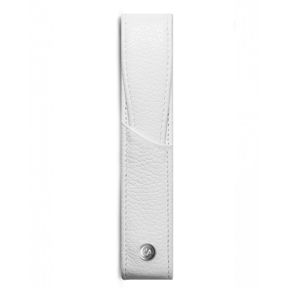 Caran d’Ache Léman White 1 Pen Grained Calfskin Leather Pen Holder