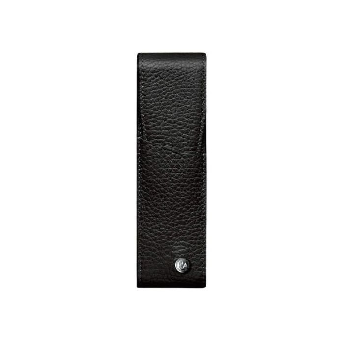 Caran d’Ache Léman Black 2 Pen Grained Calfskin Leather Pen Holder
