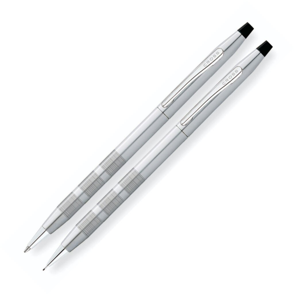 Cross Classic Century Satin Chrome Ballpoint Pen and 0.7mm Pencil Set