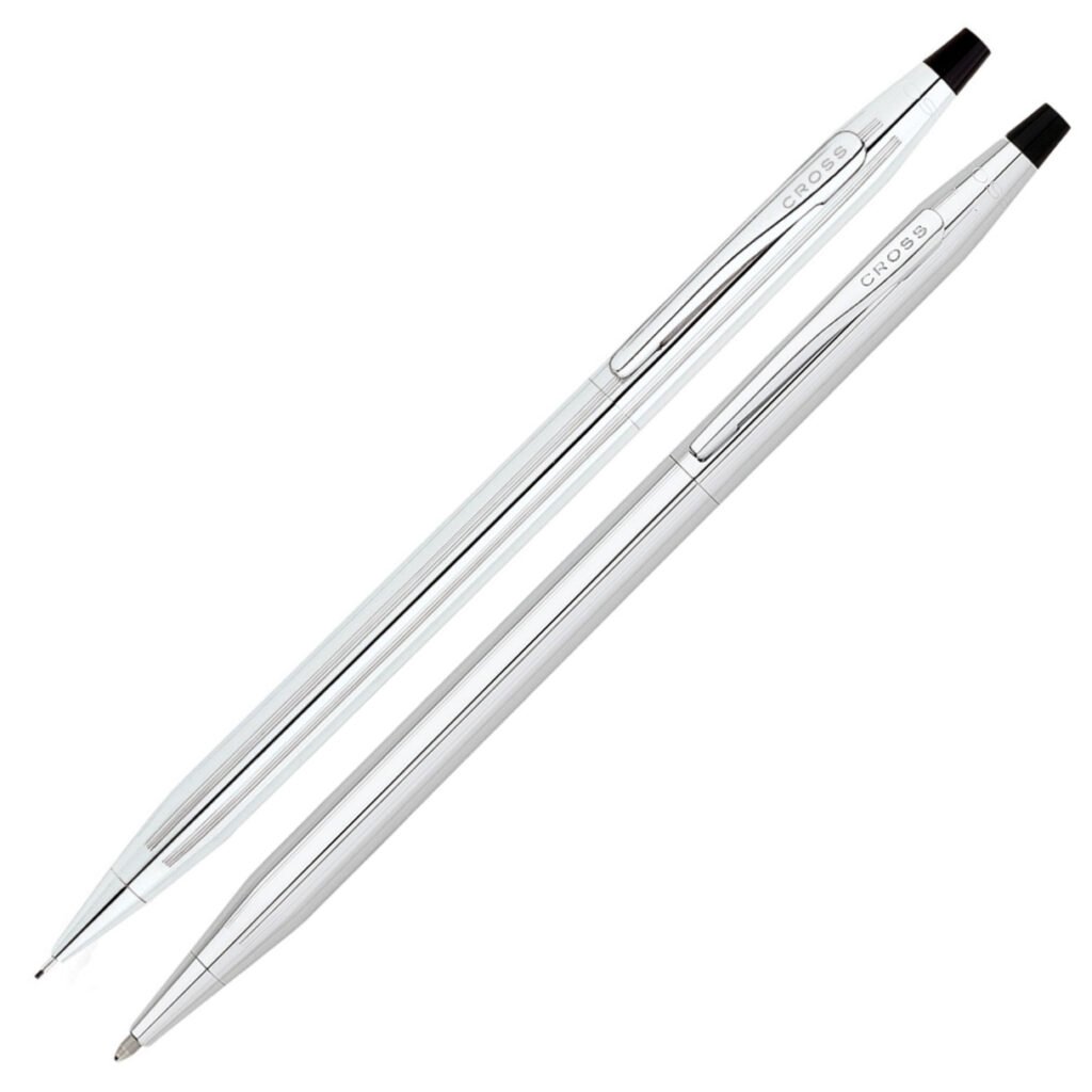 Cross Classic Century Lustrous Chrome Ballpoint Pen and 0.7mm Pencil Set