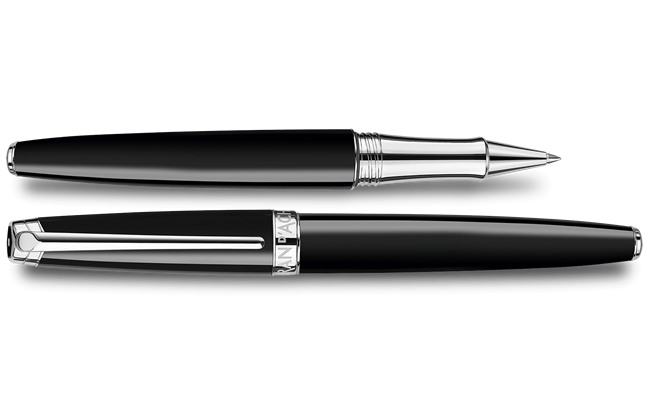 Caran D’ache Leman Ebony Black Silver Trim Rollerball Pen - Image 5