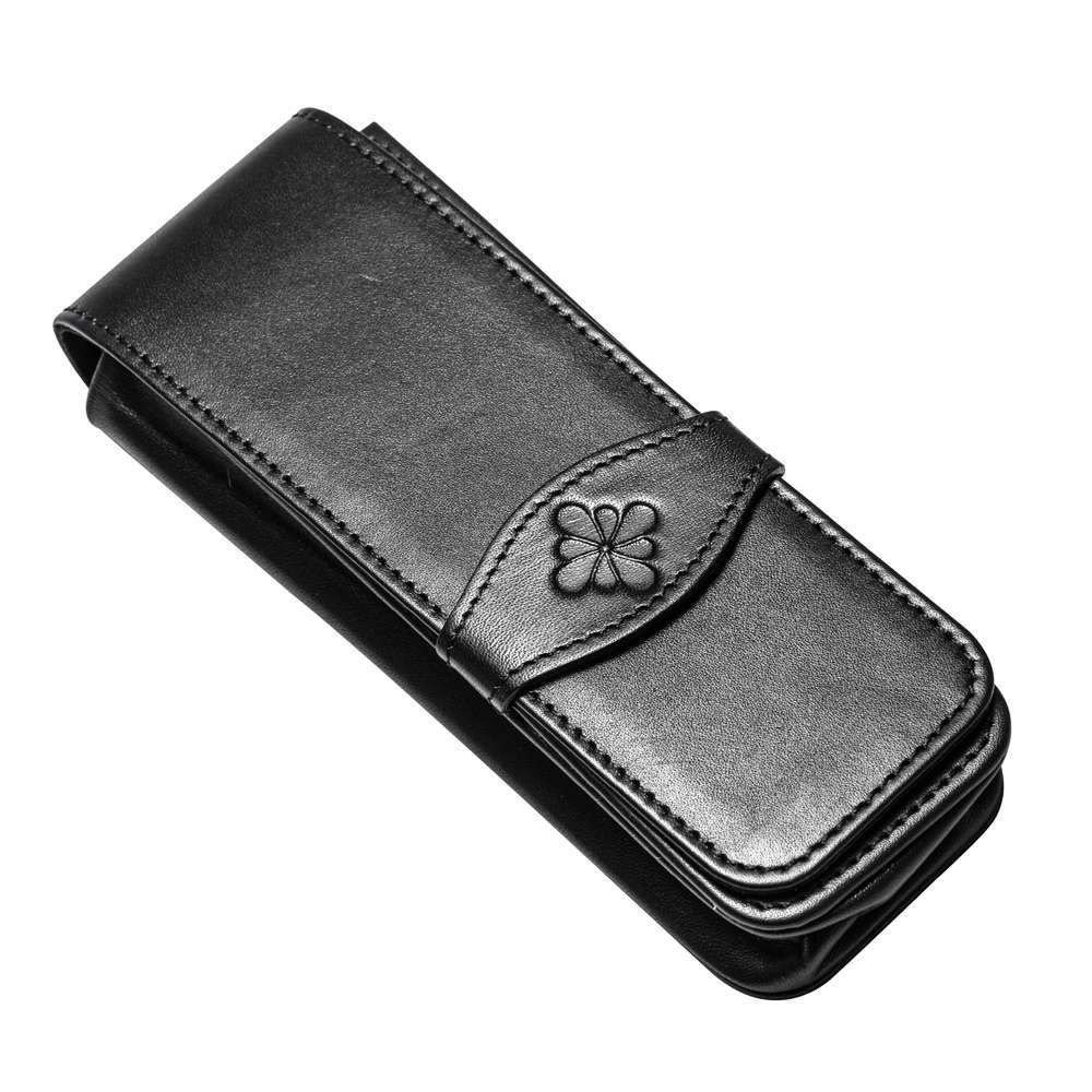 Diplomat Leather Black Triple Pen Case