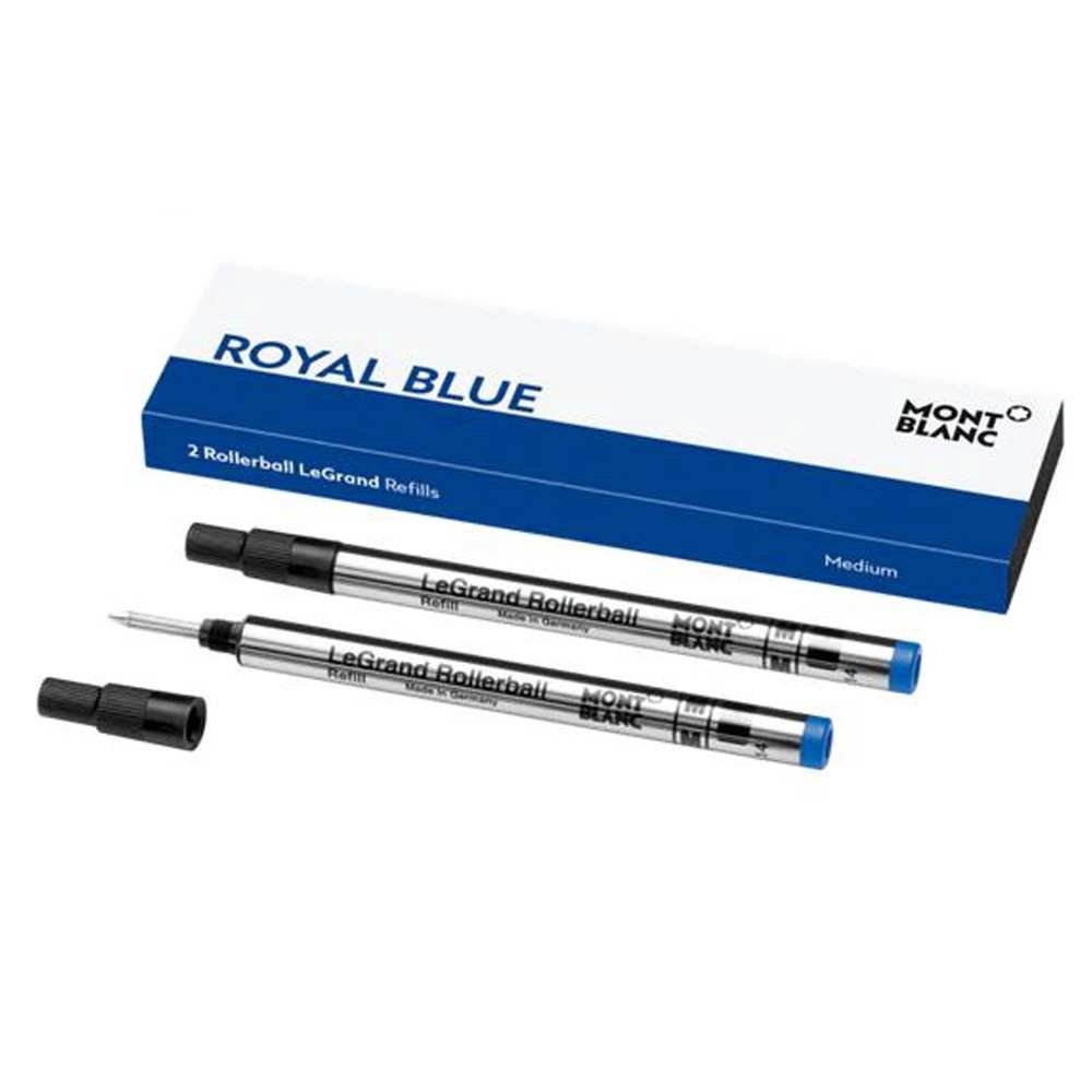 Montblanc LeGrand Royal Blue Rollerball Twin Pack Refill- Fine Nib