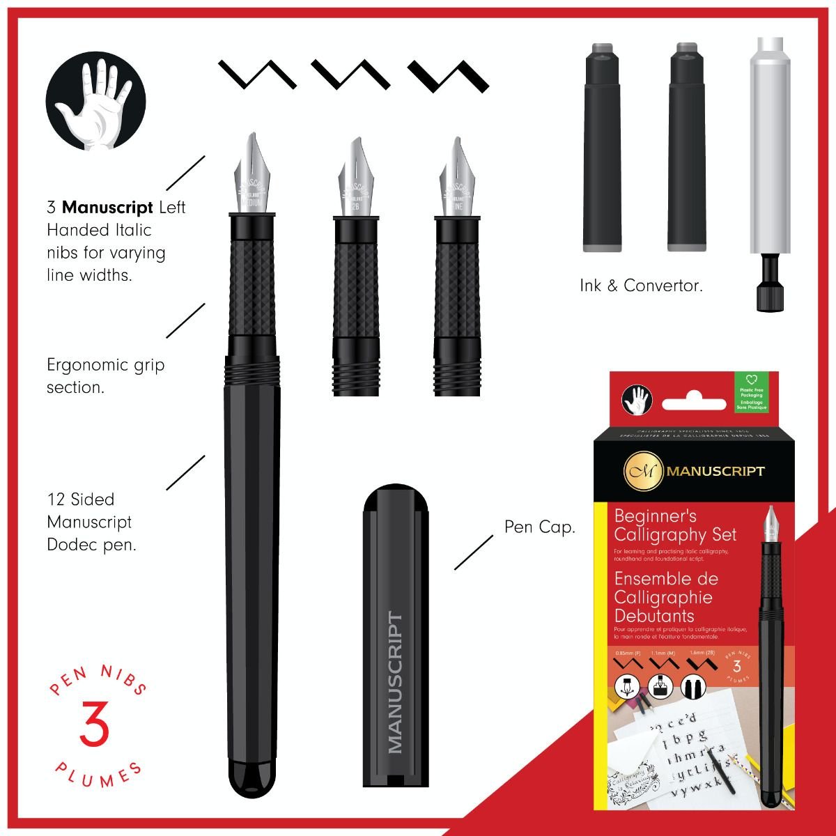 Manuscript Left Hand Beginner’s Calligraphy Set - Image 2