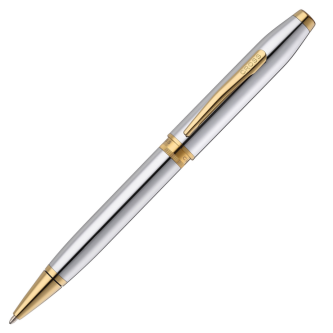 Cross Foundry Polished Chrome with PVD Gold Trim Ballpoint Pen