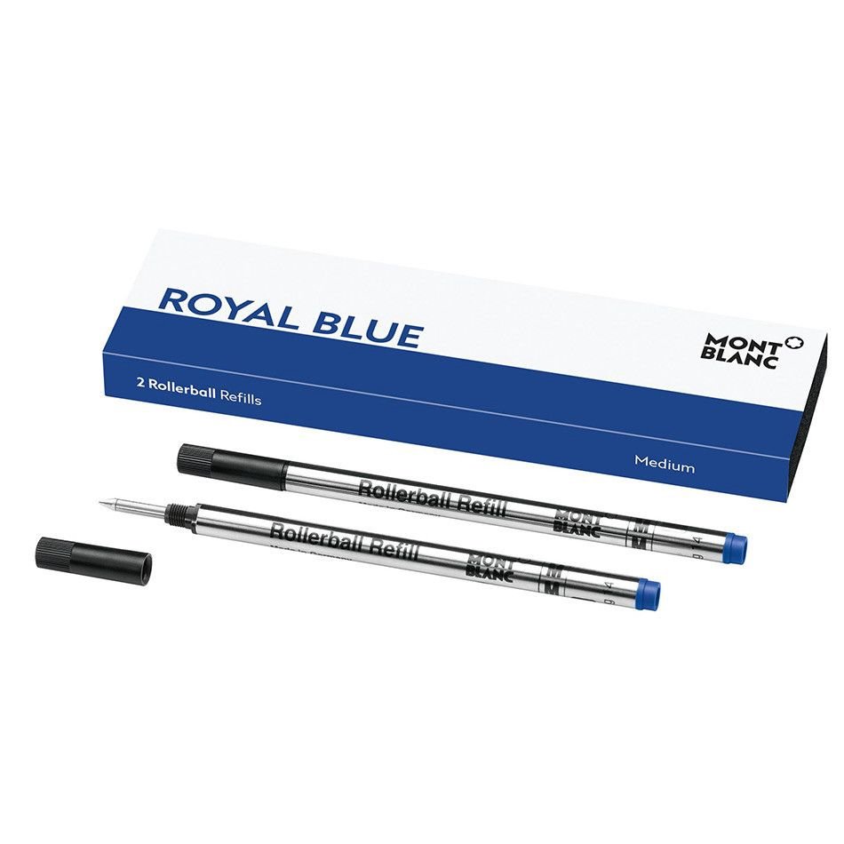 Montblanc Royal Blue Rollerball Twin Pack Refill- Medium Nib