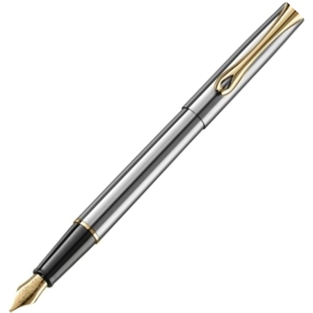 Diplomat Traveller stainless steel gold – Medium Fountain Pen