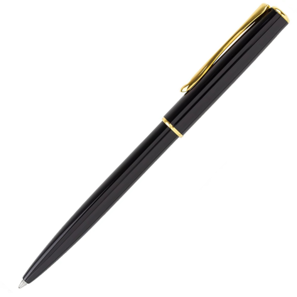 Diplomat Traveller black lacquer easyFLOW gold trim  Ballpoint Pen